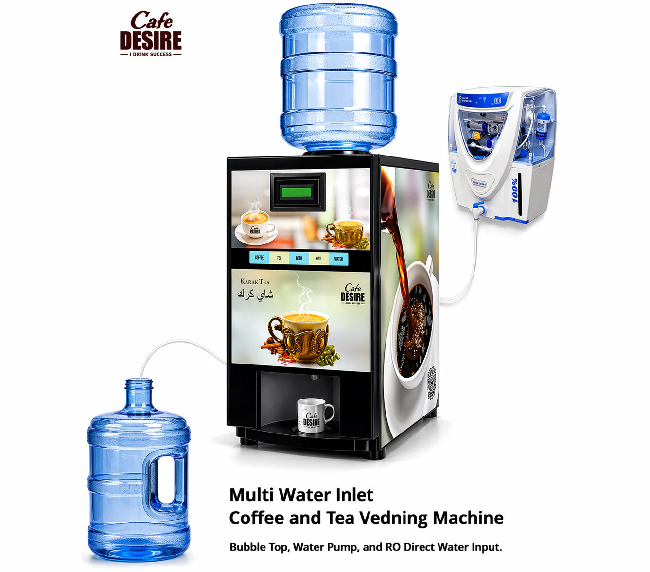 Quadra Multi Water Inlet Vending Machine - 4 Option