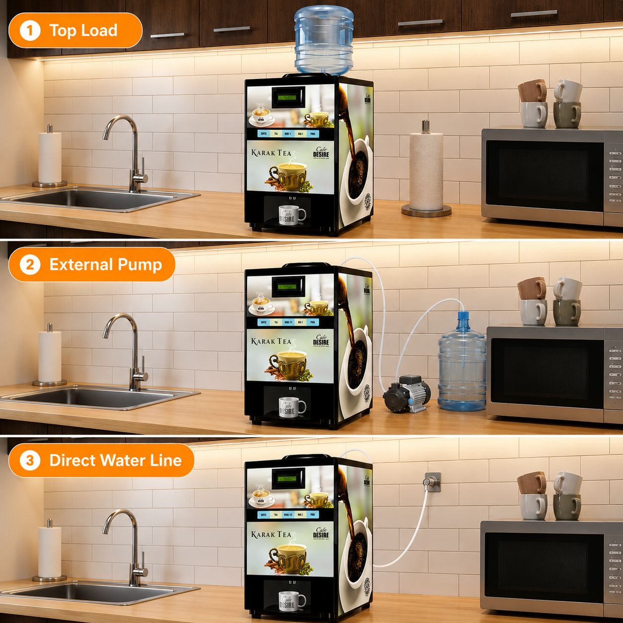Quadra Multi Water Inlet Vending Machine - 4 Option
