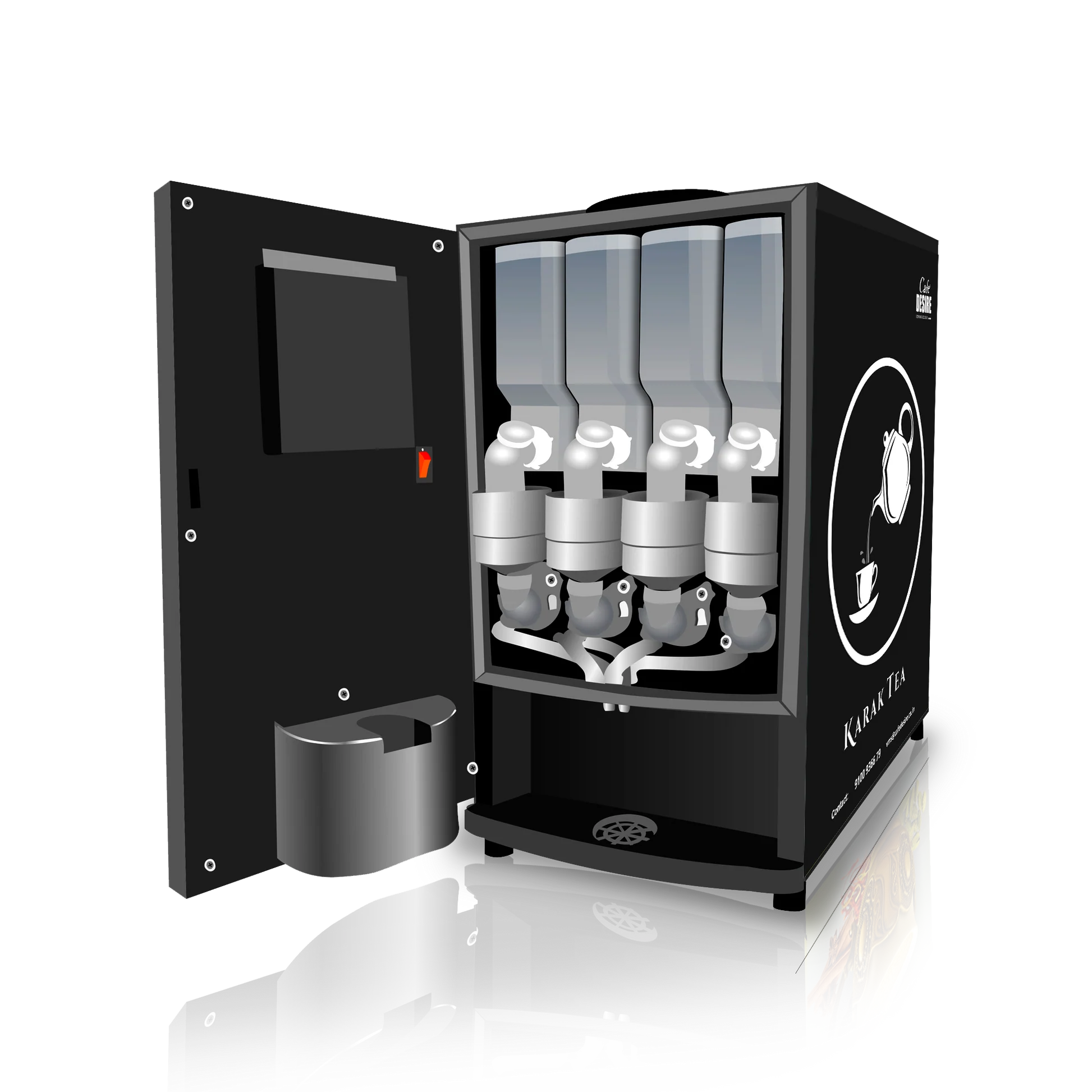 LED 4 Beverage Vending Machine (Multi-Water-Inlet)